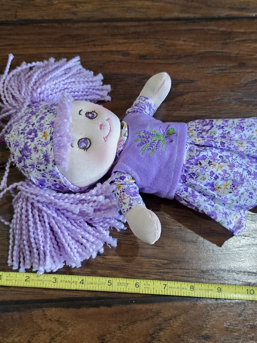 Lavender Floral Rag Doll Plush Toy - Purple - Picture 7 of 7